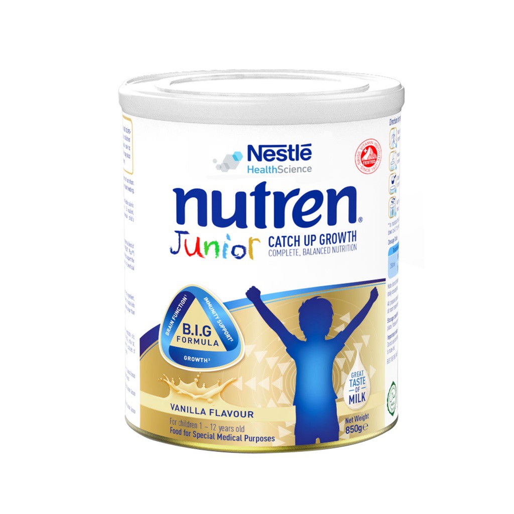 [Tặng gối ôm hươu cao cổ] Sữa bột Nutren Junior cho trẻ từ 1-12 tuổi lon 850g