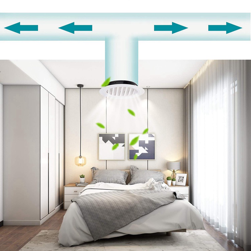 Vỏ Lưới Thông Gió Bằng ABS Hình Tròn 8 Inch Màu Trắng Kèm Màn Hình Ruồi Tiện Dụng Cho Nhà Bếp / Phòng Tắm / Văn Phòng