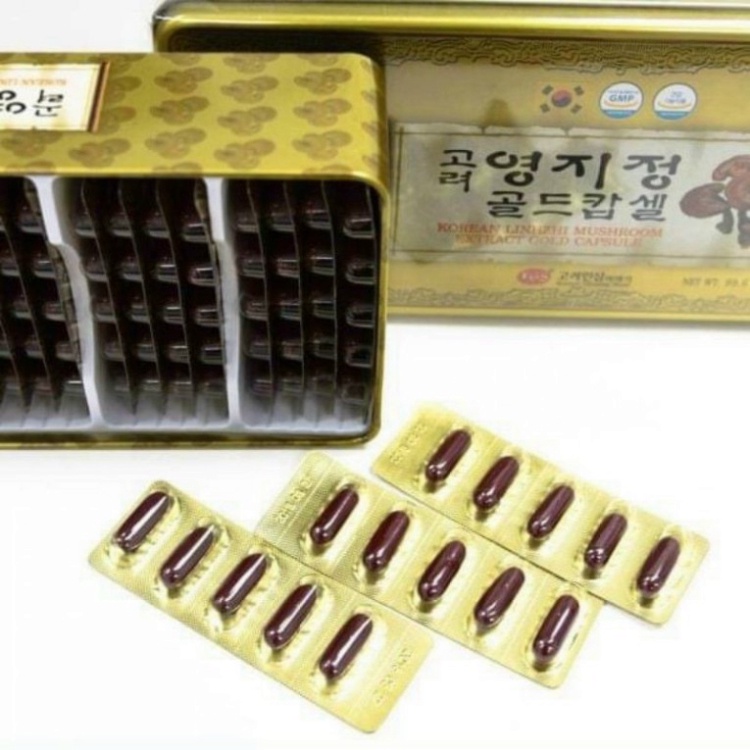 VIÊN LINH CHI HÀN QUỐC KGS - LINHZHI MUSHROOM GOLD CAPSULE 120 VIÊN [ Hàng Mới Về ]