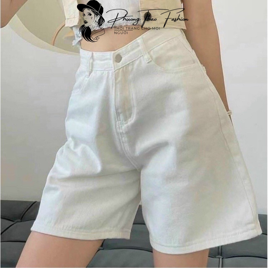 Quần Short Ngố Kaki Lưng Cao, Ống Rộng Có BigSize