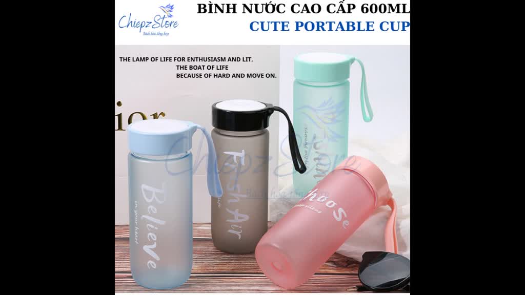 Bình nước Cute portable cup - Bình đựng nước cao cấp 600ml - BPA free | BigBuy360 - bigbuy360.vn