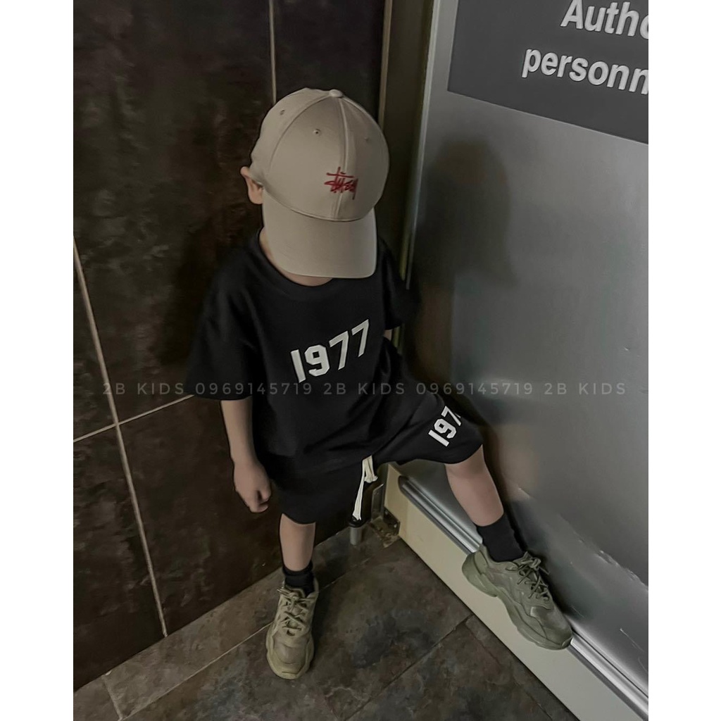 Bộ áo thun 1977 cho bé trai , set quần áo unisex cotton , Kid_genZ