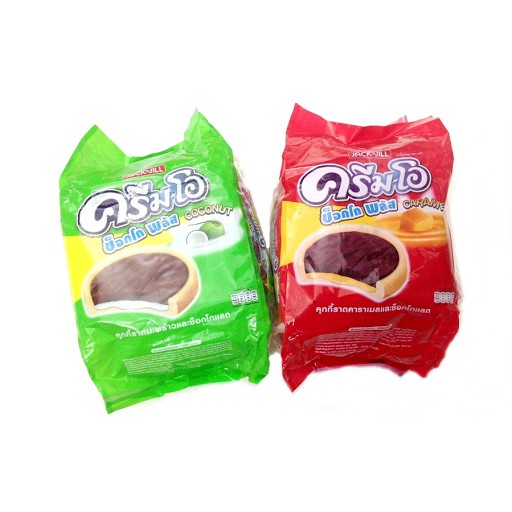 Bánh Creamo Coconut Thái Lan Cao Cấp Đủ 2 Vị Thơm Ngon Gói 342g 24c Bánh Quy Kem Cream-O Giòn Ngon