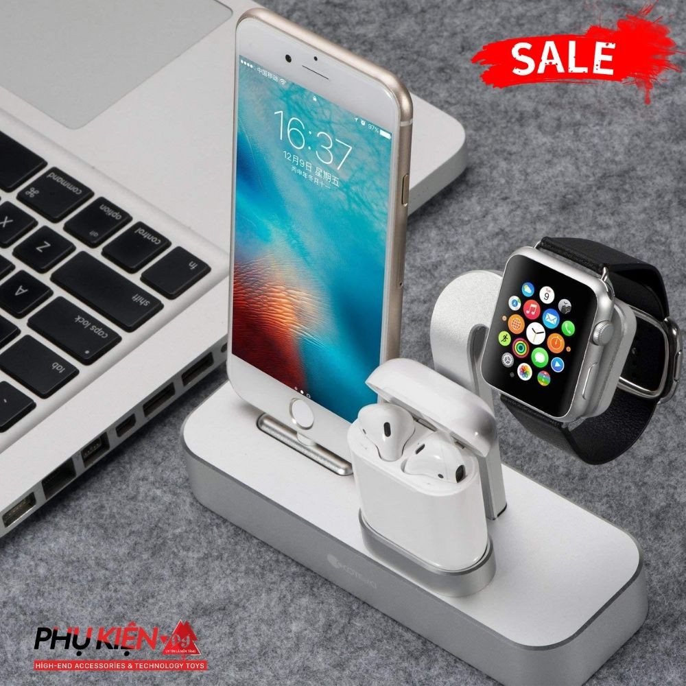 [CHÍNH HÃNG] ĐẾ SẠC 3IN1 COTEETCI SẠC IPHONE/APPLE WATCH/ AIRPOD THIẾT KẾ CỦA TƯƠNG LAI, LỊCH LÃM HIỆN ĐẠI