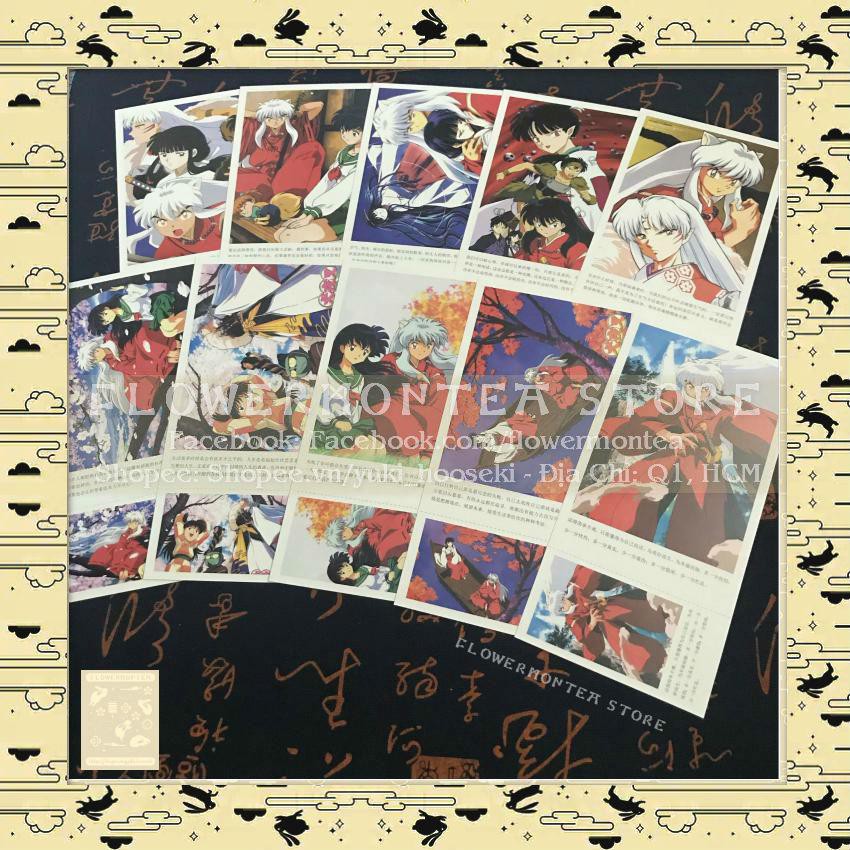 Bưu Thiếp | Postcard FM - Inuyasha | Khuyển Dạ Xoa (Set 5 Bưu Thiếp, 140 Hình Dán - Giao Ngẫu Nhiên)