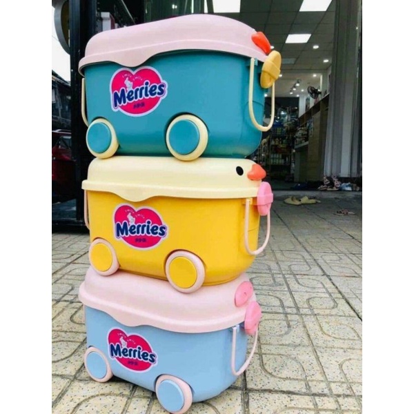 Hộp đựng đồ chơi đa năng có bánh xe Merries