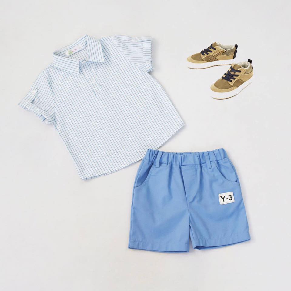 SÉT ÁO SƠ MI CỔ TRỤ TAY NGẮN PHỐI QUẦN SHORT KAKI