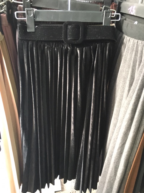 CHÂN VÁY NHUNG KÈM ĐAI VUÔNG MS16257 | BigBuy360 - bigbuy360.vn