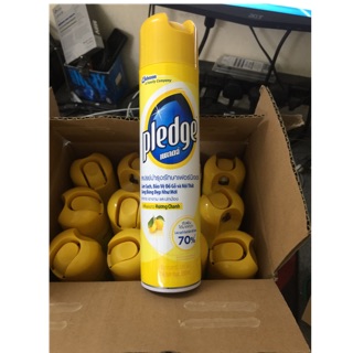 12 Chai xịt làm sạch làm bóng đồ da, đồ gỗ Pledge hương chanh ( thùng 12 chai )