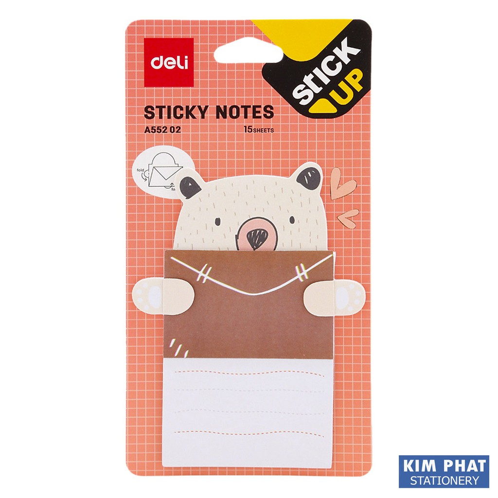 Giấy nhớ, Sticky Notes hình con vật dễ thương DELI MSA55202