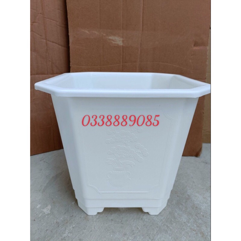 (25x27)Chậu nhựa vuông TGA280 dày dặn, trồng cây siêu bền, siêu đẹp, hàng sẵn kho