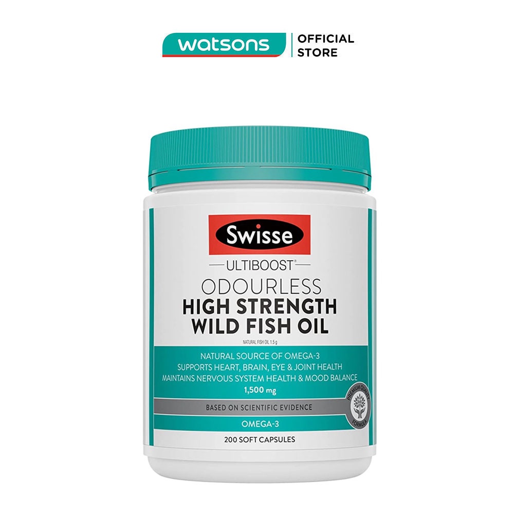 Viên Uống Dầu Cá Swisse Ultboost Odourless High Strength Wild Fish Oil 200 Viên