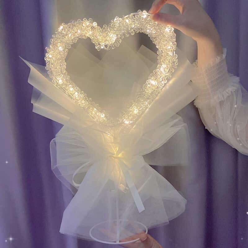 Bó hoa pha lê hình trái tim