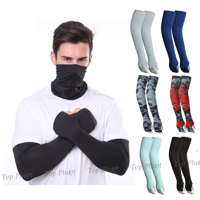 Găng Tay Dài Chống Nắng Nam Nữ Hicool Có Xỏ Ngón Chống Tia UV Mùa Hè Co Dãn Tốt