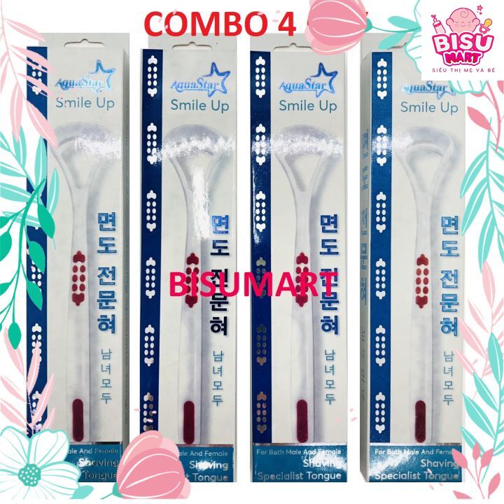 Combo 4 Cây Cạo lưỡi AquaStar Công nghệ Hàn Quốc