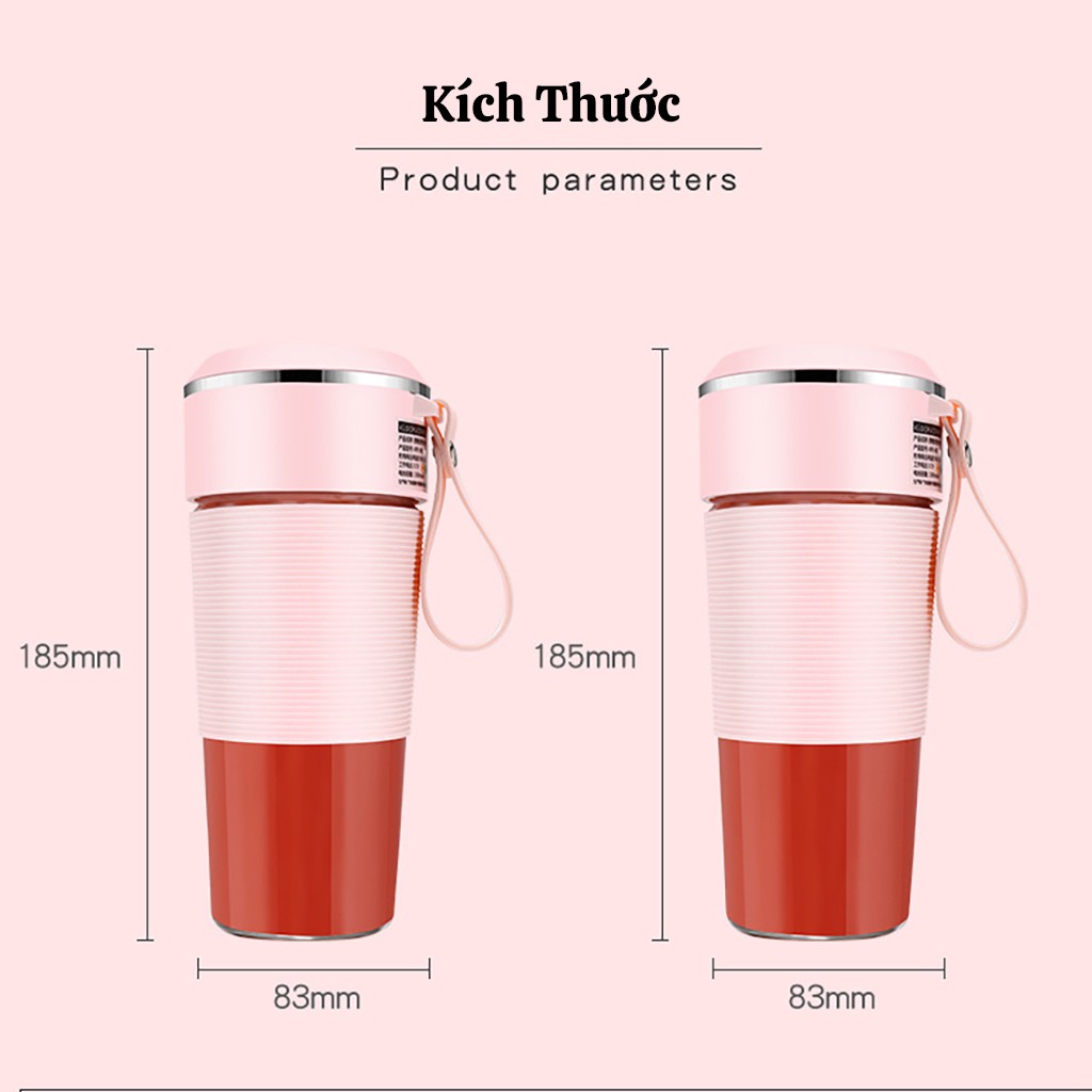 Máy Xay Sinh Tố Cầm Tay Mini Đa Năng Cao Cấp JUICER Dung Tích 400ml, Pin 2000mA [ Bảo Hành 12 Tháng] [ Tặng Kèm Quà ]