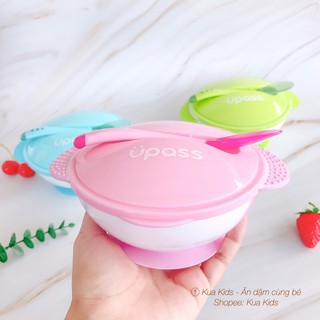 Bát ăn dặm chống đổ kèm thìa Upass size bé