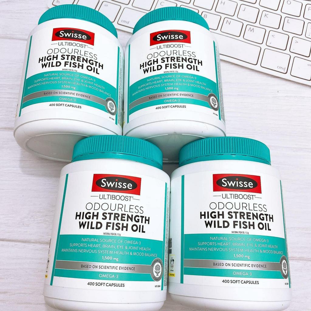 Viên Uống Dầu Cá Hàm Lượng Cao Không Mùi - Swisse Ultiboost Odourless High Strength Wild Fish Oil - 200/400 Viên