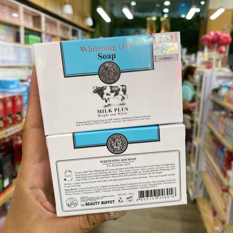 Xà phòng Scentio Milk Plus Whitening Q10 Soap 100g Thái Lan