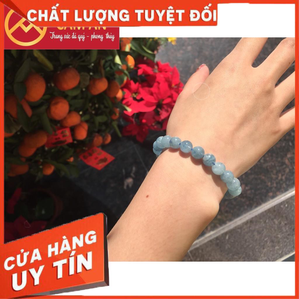 Chuỗi Vòng Tay Aquamarin Tự Nhiên - Trang sức phong thủy Cẩm An