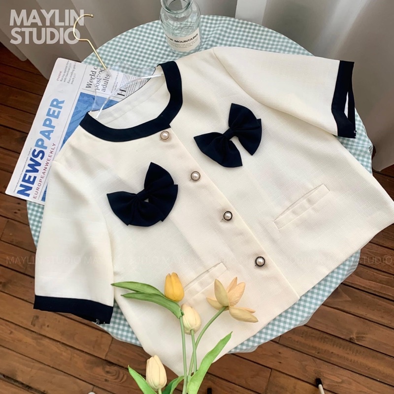 Áo be nơ ngực Maylin