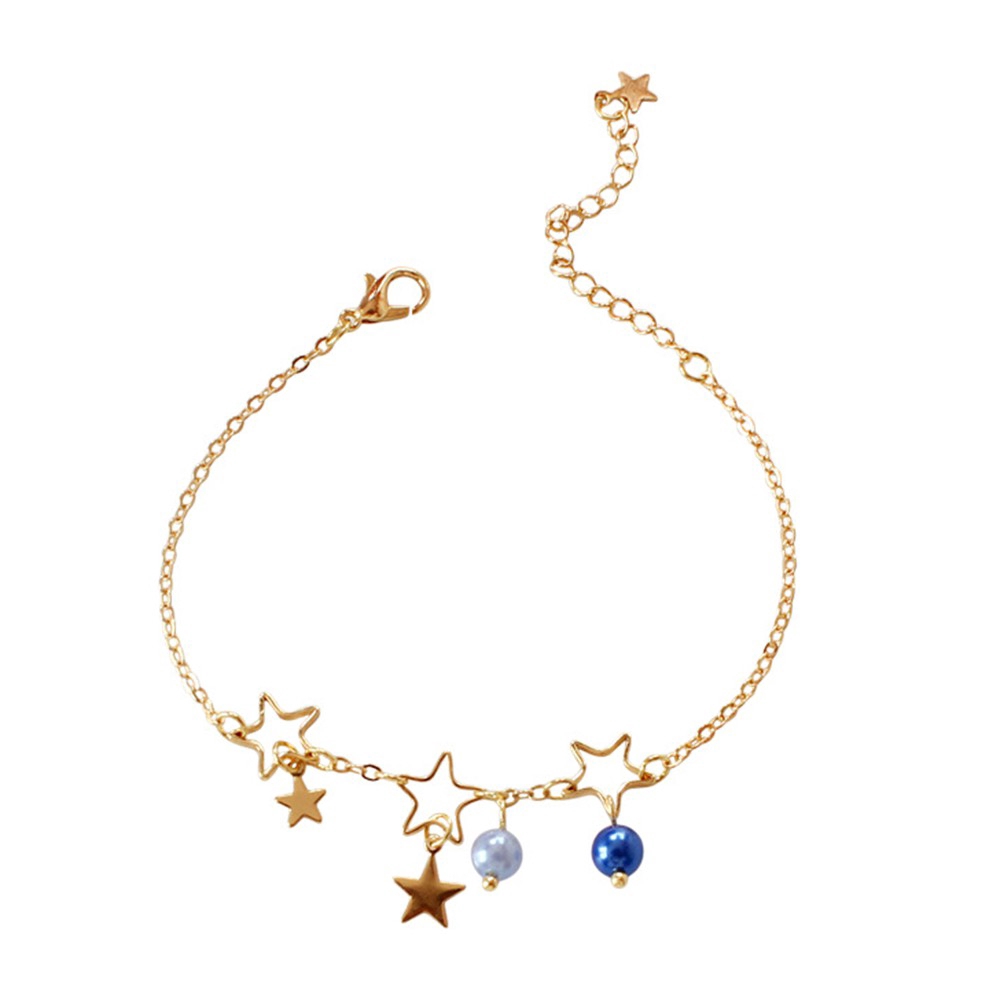 Cod In Stock New Korean Gold Hollow Star Chic Chain Pendant Bracelet Bangle Jewelry Elegant Gifts