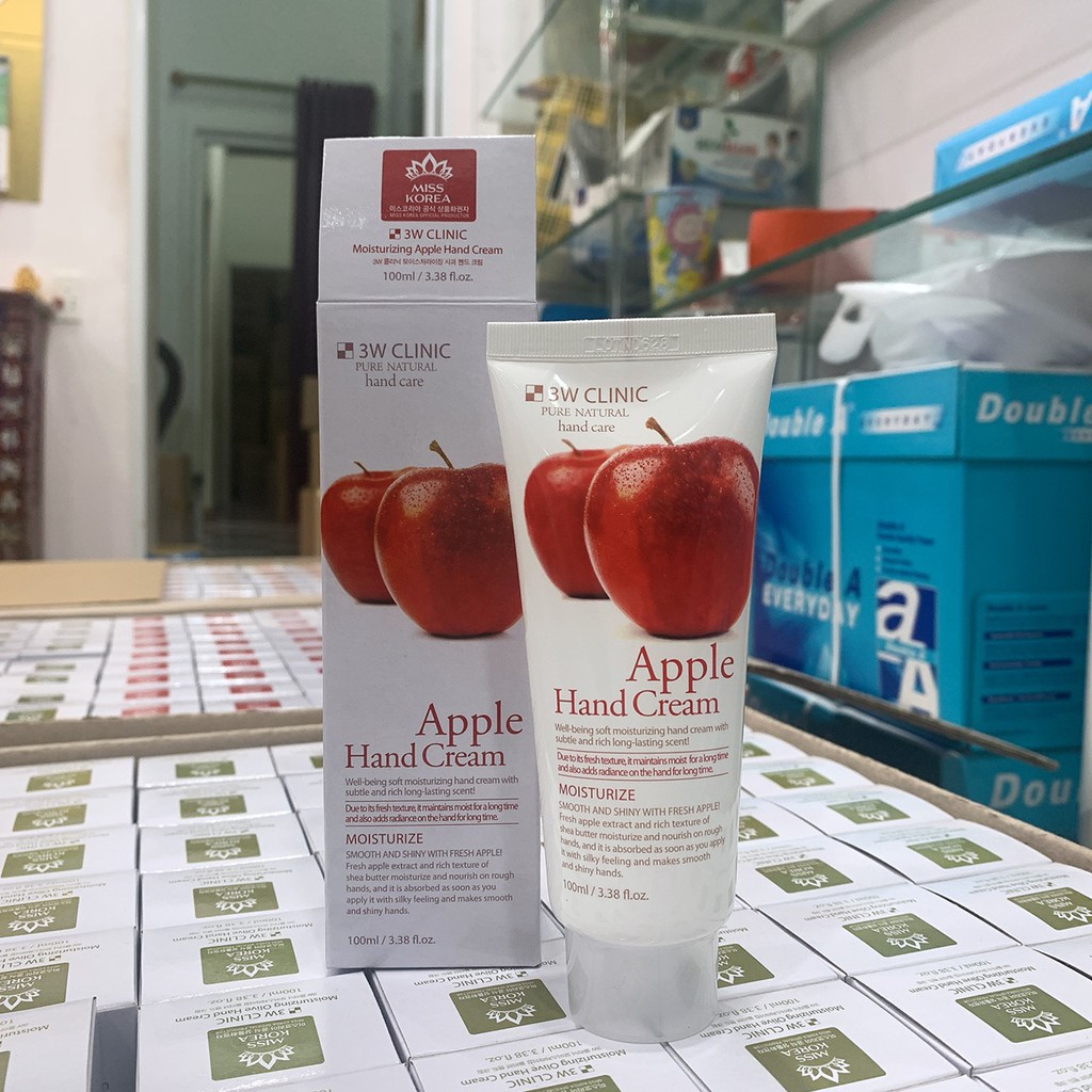 Kem Dưỡng Da Tay Hương Táo 3W Clinic Apple Hand Cream 100ml