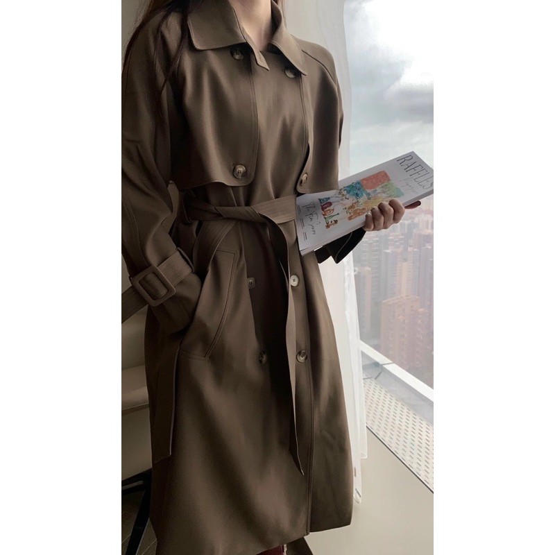 áo mangto kaki đai tay cao cấp chuẩn hãng VANE (sẵn nâu be) | BigBuy360 - bigbuy360.vn