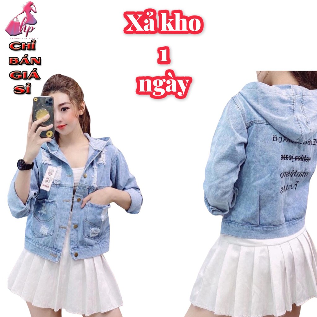 Áo Khoác Jeans Nữ Có Nón FORM DÀI Cao Cấp Siêu Thời Trang - -KÈM VIDEO-HÀNG CÓ SẴN