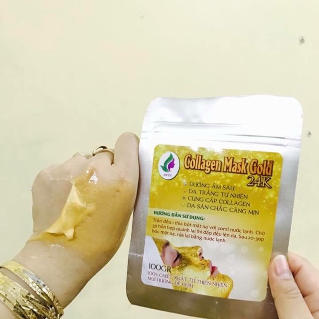 Bột đắp mặt nạ Collagen vàng 24k