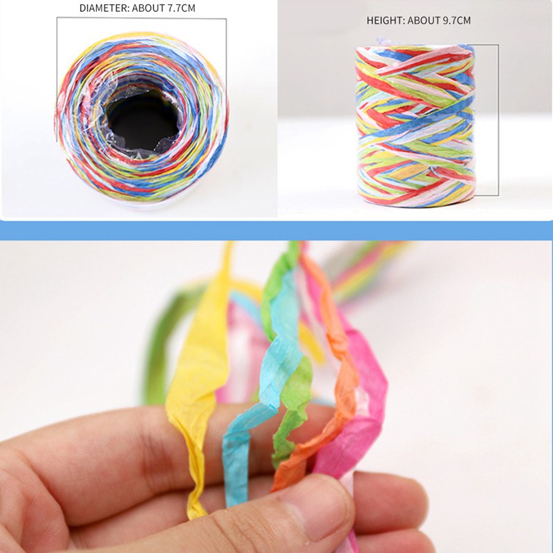 Raffia Decoration Cord Colorful Paper Rope, A