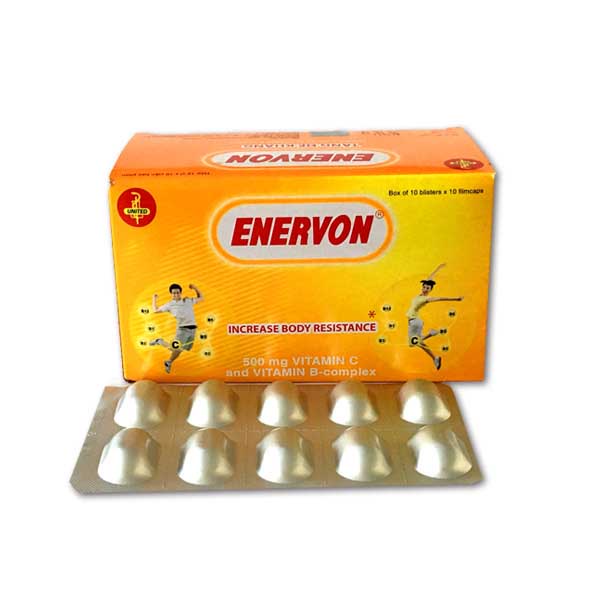 ENERVON C - VITAMIN C VÀ VITAMIN B-COMPLEX - TĂNG SỨC ĐỀ KHÁNG HỘP 100 VIÊN  và sủi bột Tuýt 10 viên