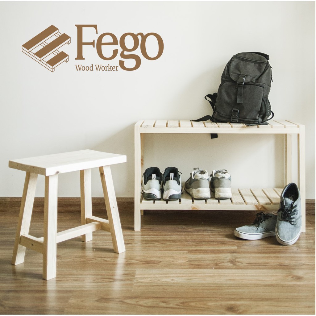 Ghế đôn FEGO0010/ Ghế trang trí decor gỗ thông