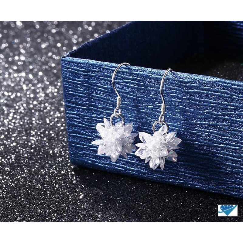 BÔNG TAI HOA TUYẾT KHOEN MÓC BẠC TA