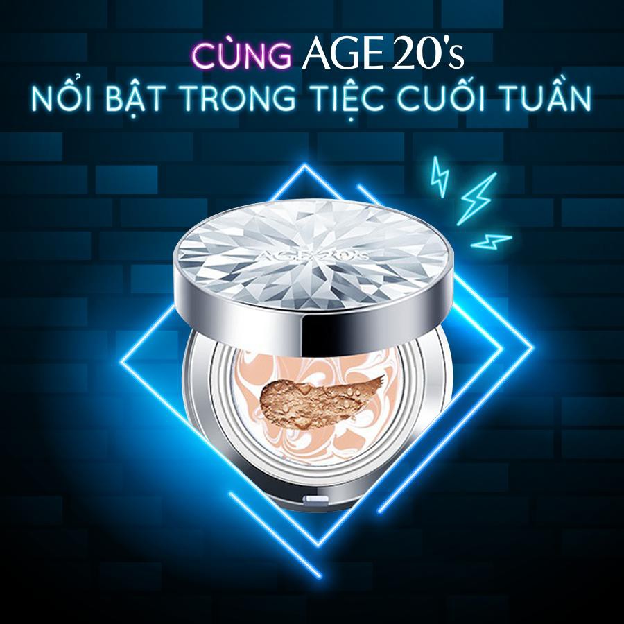 Phấn Nền Lạnh Kim Cương Lâu Trôi dành cho da dầu mụn AGE20’s Essence Cover Pact Original SPF 50+/PA+++ White Beige 12.5g