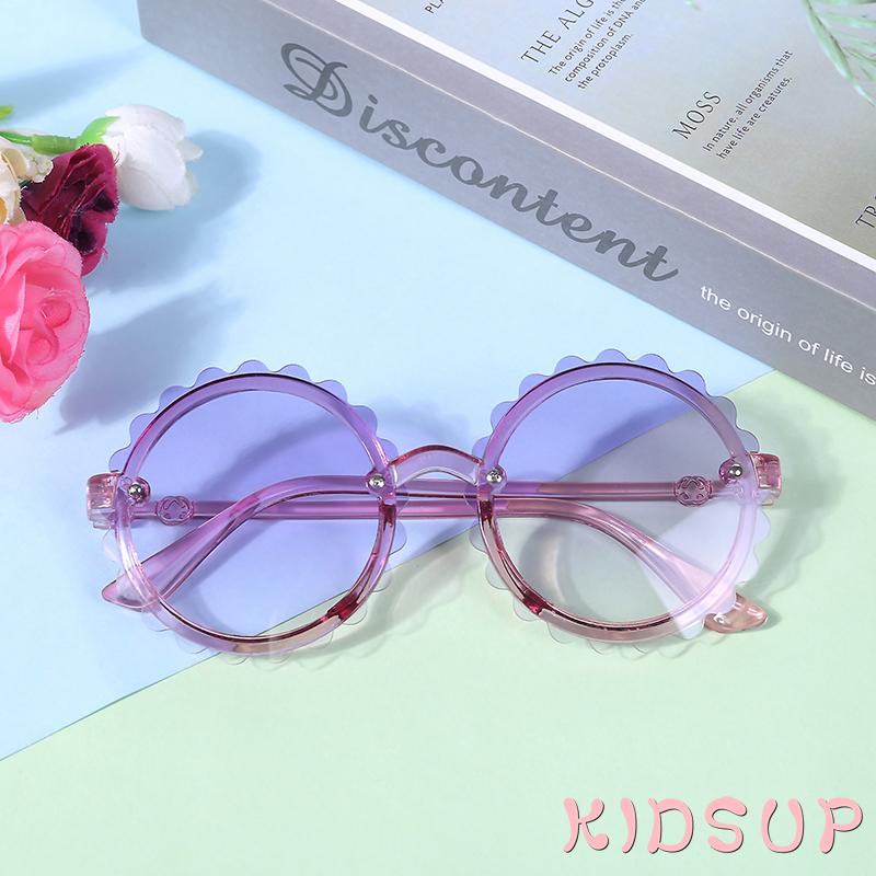 KIDSUP1-Kids Sunglasses for Girls Boys Toddler Round Flower Shaped Sunglasses