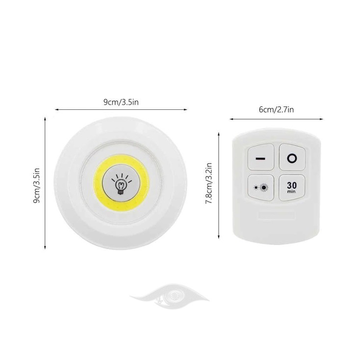 Bộ 3 đèn COB LED dán tường có điều khiển từ xa (BO3D)