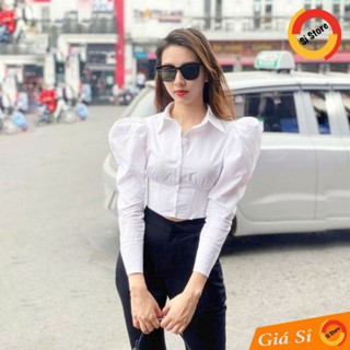 Áo sơ-mi tay phồng dài tay