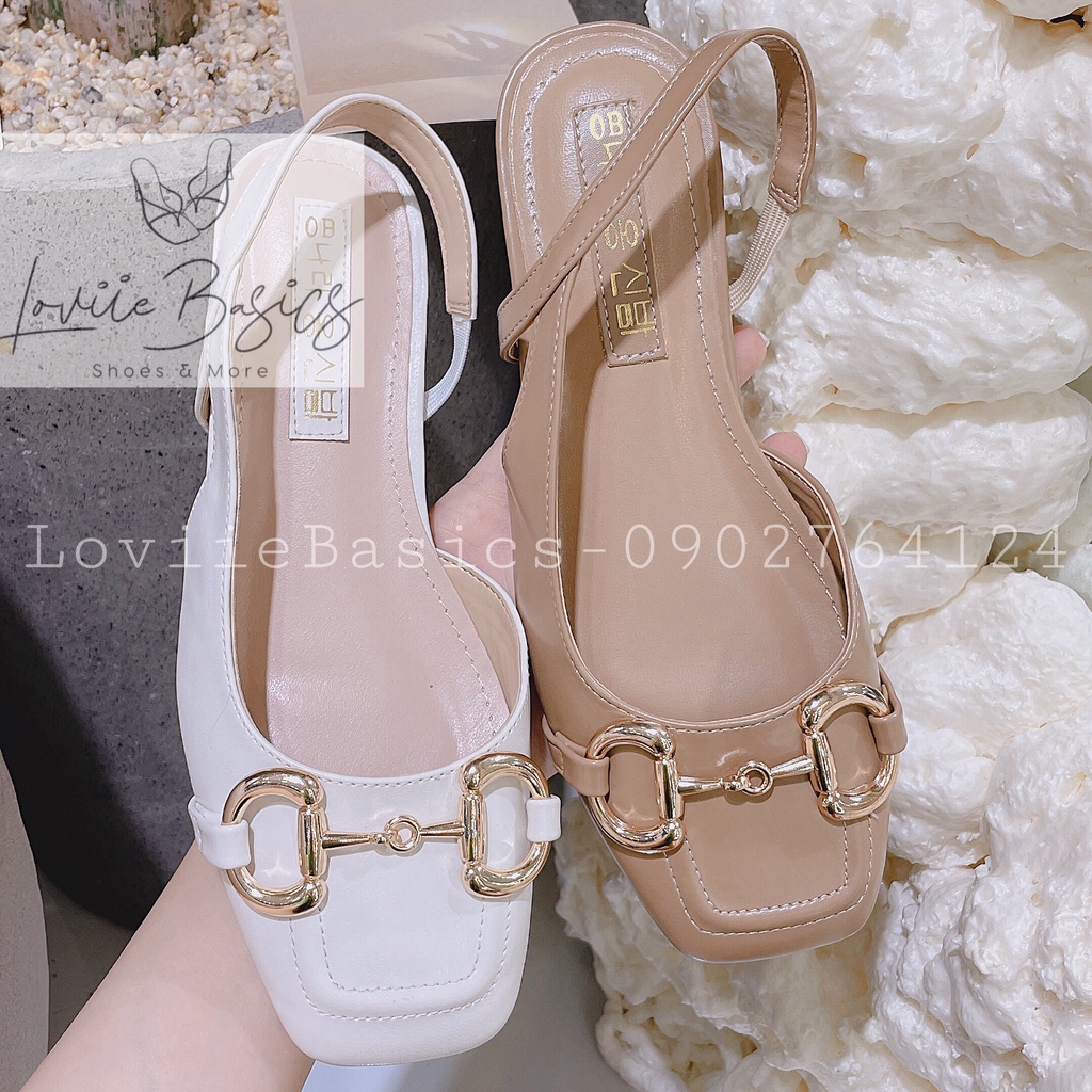 GIÀY BÚP BÊ LOVIIE BASICS - GIÀY SỤC NỮ THỜI TRANG BÍT MŨI QUAI GÀI HỞ HẬU ĐẾ THẤP G211121