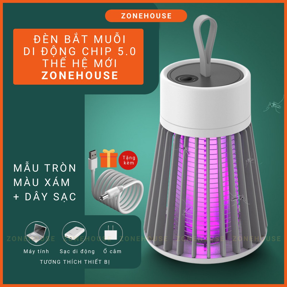Đèn bắt muỗi thông minh Electric S thế hệ mới nhất - Đèn bắt muỗi di động+kèm dây sạc, máy bắt muỗi thông minh ZONESHOP