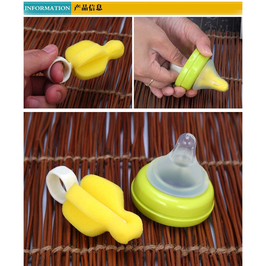 Miếng mút xốp nhỏ và nhẹ làm sạch nắp bình sữa cho bé tiện dụng