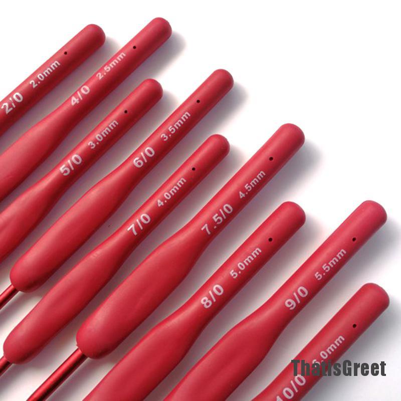 Bộ 9 Món Đồ Len Dệt Kim Nhôm Màu Đỏ