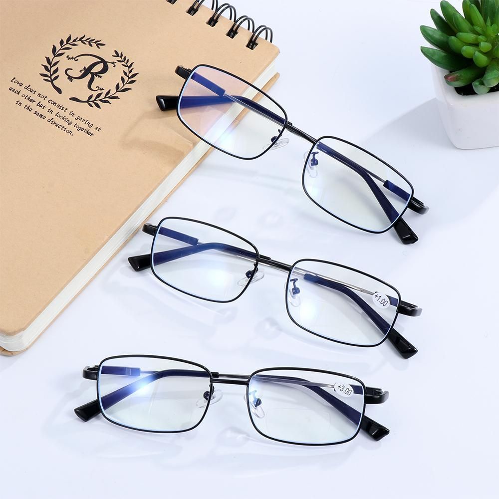 Kính đọc sách chống viễn thị/ ánh sáng xanh đa tiêu cự càng kính titan nhiều màu sắc cho nam nữ