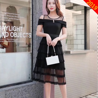 Đầm liền chân xếp tầng cho người béo mập