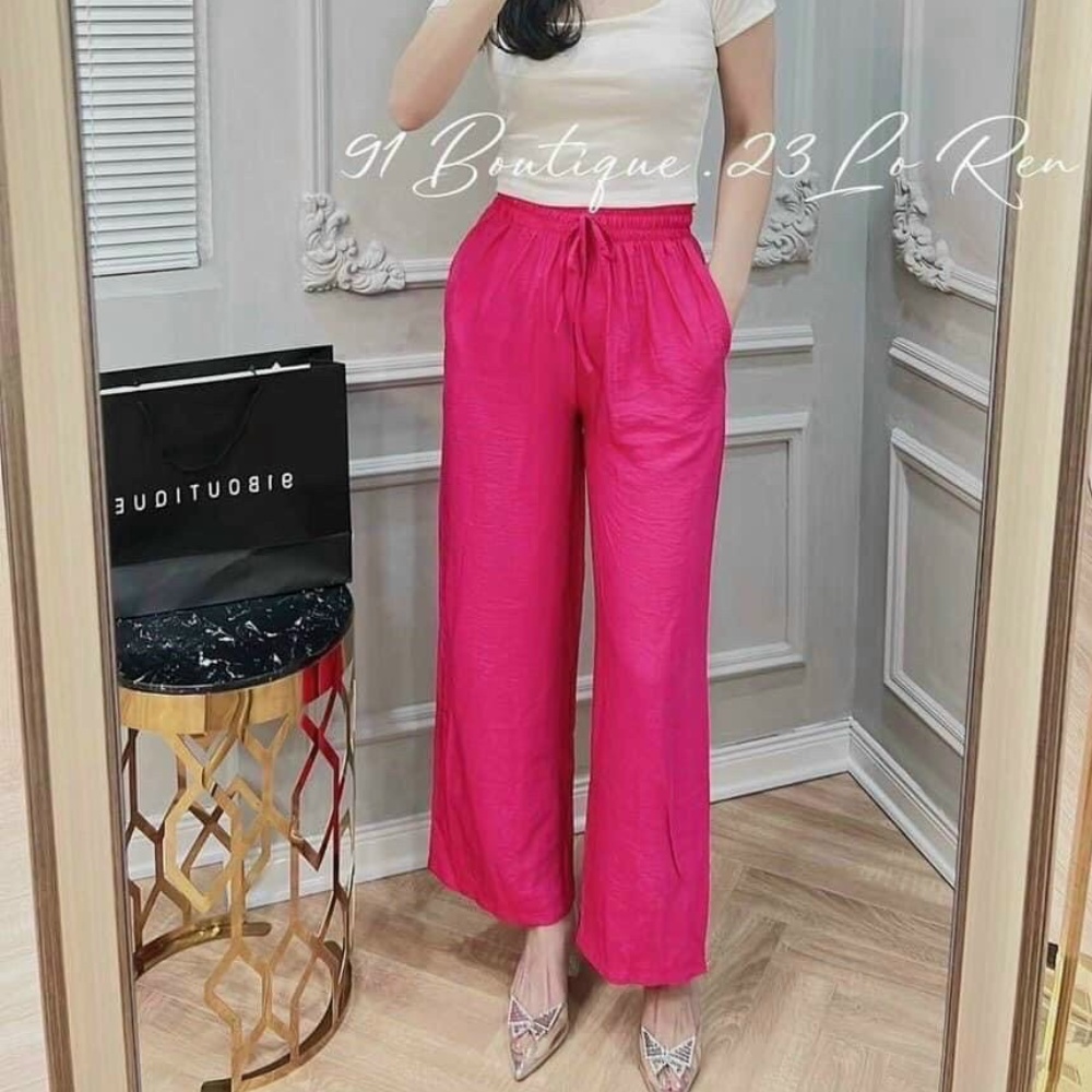 Quần ống rộng nữ dài chất đũi mềm mát nhẹ nhàng nhiều màu mặc đi chơi đi biển đều xinh - Ruby design