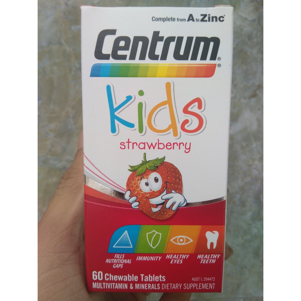 [Chuẩn air] Kẹo Centrum Kids Multi Vitamin Dành cho trẻ biếng ăn 60 viên