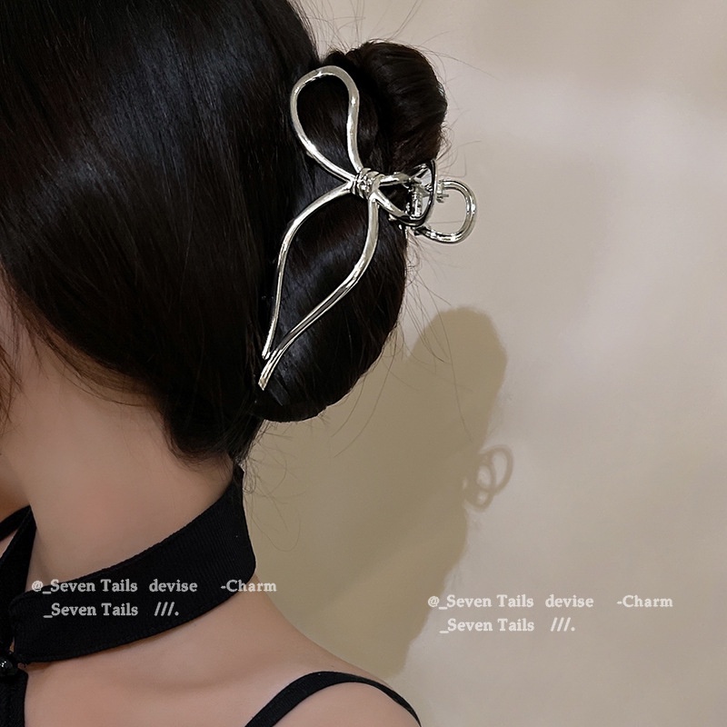 Kẹp tóc TENDER AFTERNOONS đính nơ bằng kim loại thời trang Hàn Quốc
