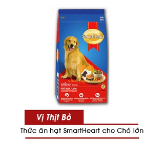 [BAO XÁ 20KG] Thức Ăn Cho Chó Lớn SmartHeart Vị Bò Nướng