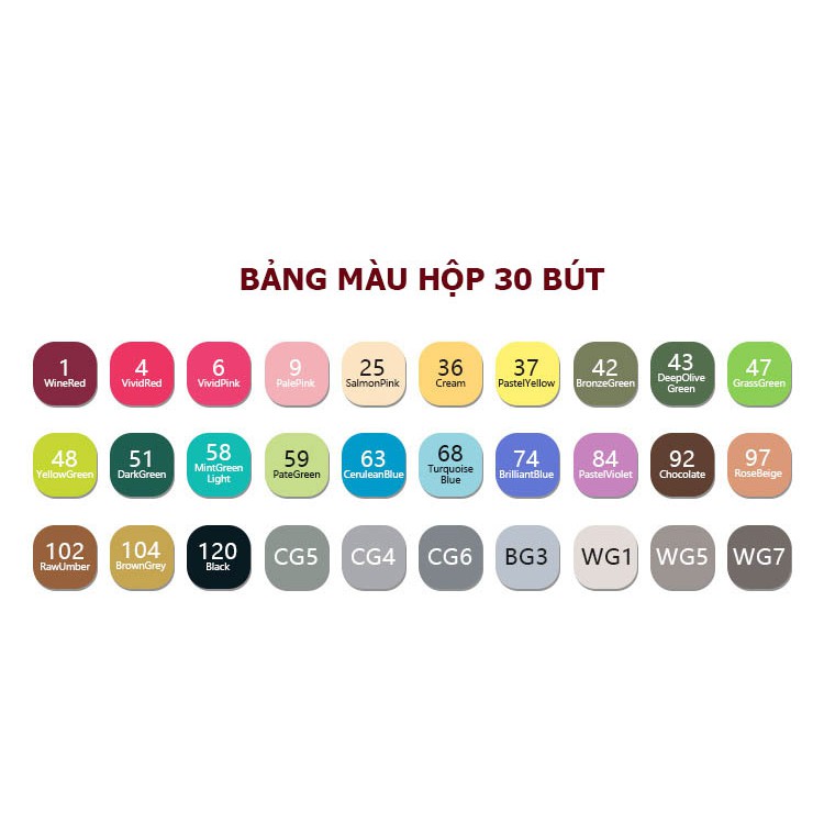 Bộ bút màu Touch 7, bút dạ màu anima cao cấp - Set 168 màu, 80 màu, 40 màu, 30 màu - Có kèm theo túi đựng