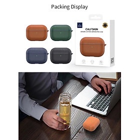 BAO ARIPODS CASE WIWU CALFSKIN GENUINE LEATHER,CHẤT LIỆU DA CAO CẤP - Hàng Chính Hãng